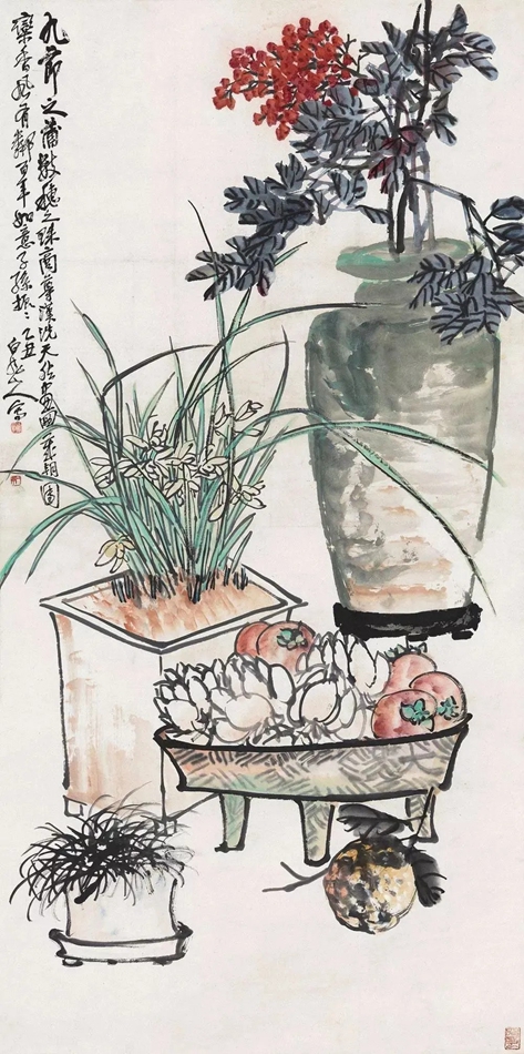 齐白石 岁朝图 镜片 纸本设色_副本.jpg